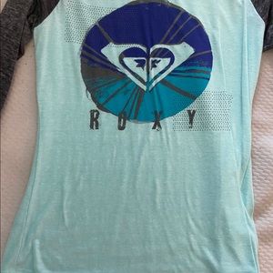 Roxy t shirt large 3/4 sleeves